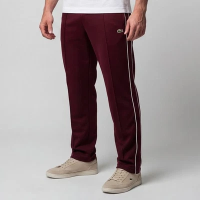 Pantalones deportivos Lacoste Paris Piqué para hombre - granate - talla mediana Foto 1 de 4
