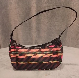 Bolso de Hombro Pequeño Geométrico LeSportsac Multicolor Rosa Verde Naranja Amarillo - Imagen 1 de 13