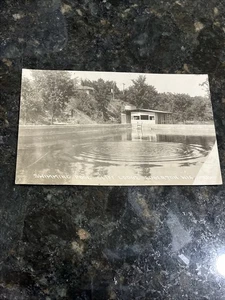 vintage postcard of the Swimming Pool at Cliff Lodge in Edgerton, Wisconsin RPPC - Picture 1 of 2
