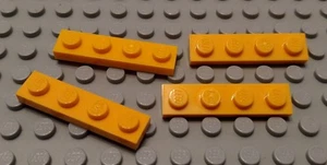 LEGO Lot of 4 Bright Light Orange 1x4 Plates - Picture 1 of 1