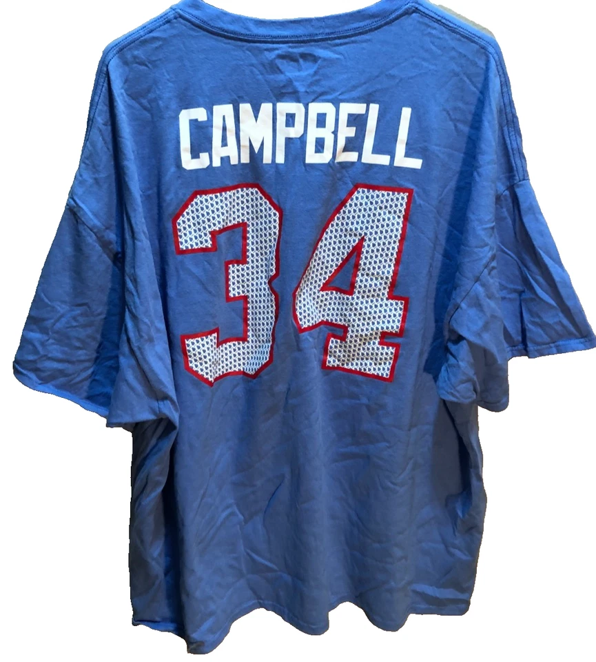 Camiseta Earl Campbell #34 Houston Oilers NFL Vintage Salón de la fama Columbia Azul 3XL Foto 1 de 2