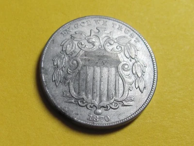 1870 SHEILD NICKEL    NICE HIGHER GRADE - Image 1 of 2