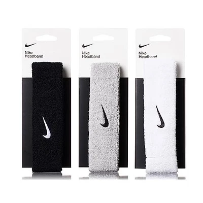 Nike Swoosh Headband BN2091 2024 Model Set Nero/Bianco/Grigio Giappone - Immagine 1 di 4