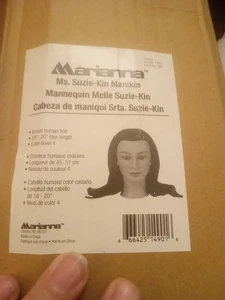 NIBMISS SUZIE-KIN #14901 MARIANNA Human Hair Manikin COSMETOLOGYHEAD BRUNETTE F1 - Picture 1 of 10