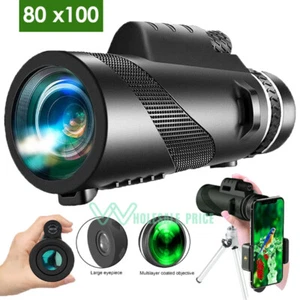 Equipo de Vision Nocturna 80 x 100 HD óptico Monocular Caza Camping Senderismo - Picture 1 of 20