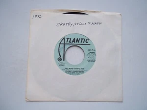 CROSBY STILLS & NASH Too Much Love To Hide X 2 (PROMO) 45 RPM 7" Record 1982 - Picture 1 of 6