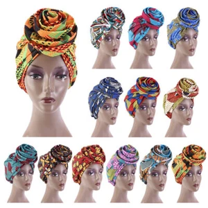 Muslim Women Flower Turban Hijab Hat Chemo Cap Hair Loss Beanie Wrap Headwear - Picture 1 of 35