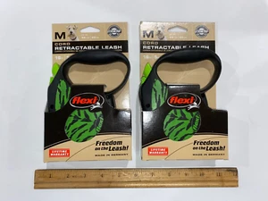 Two (2) NEW Flexi 16-FT (Cord) Retractible DOG LEASH Medium 44 lbs Safari Green - Picture 1 of 4