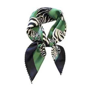 26"x26" grün Zebramuster reine Maulbeer Köper Seide 14momme Schal 65x65cm 5-2 - Bild 1 von 10