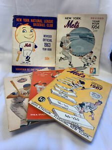 Mixed 60's Mets Yearbook Program Scorecard Lot Paper Ephemera Baseball Sports