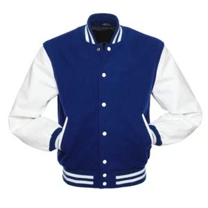 Herren Premium klassische Druckknopfleiste Vintage Baseball Letterman Unijacke - Bild 1 von 5