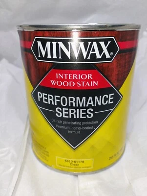 Mancha de madera interior Minwax de 1 cuarto color blanco en escabeche serie Performance Foto 1 de 4