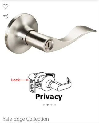 Yale Edge Collection Privacy Keowee Right Handed Lever In Satin Nickel - Image 1 of 4