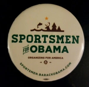 Sportsmen For President Barack Obama Official Ohio Campaign Pin Pinback Button - Picture 1 of 6
