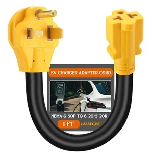6-50P to 6-20/15R or 5-20/15R Welder EV Adapter Cord Compatible with NEMA 50 ... - Picture 1 of 7