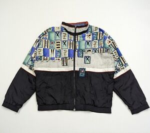 Vintage 90s Le Coq Sportif Windbreaker Lined Jacket XLarge abstract 