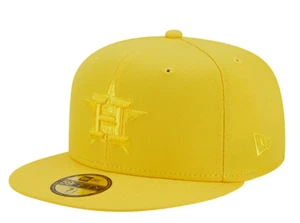 New Era Houston Astros Icon Color Pack 59FIFTY Fitted Hat Yellow Size 7 7/8 RARE - Picture 1 of 5
