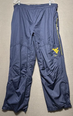 Vintage Nike WVU Storm Fit Track Pants Mens L Windbreaker Swoosh Lined Ankle Zip - Image 1 of 4