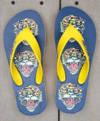 NIwt Ed Hardy Logo Tiger Casual Slide Flip Flop Sandals  Kids 2 free shipping - Image 1 of 4