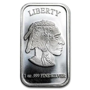 1 TROY OZ .999 FINE SILVER BULLION BUFFALO BAR SEALED BU - Picture 1 of 4