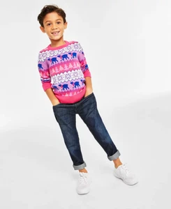 Holiday Lane Little Boys Size 6 Santa Bear Long Sleeve Sweater in Purple $40 121 - Picture 1 of 7