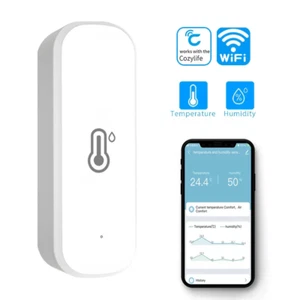 Cozylife Wifi Humidity Temperature Sensor Indoor Humidity Detector Smart Life AP - Picture 1 of 13