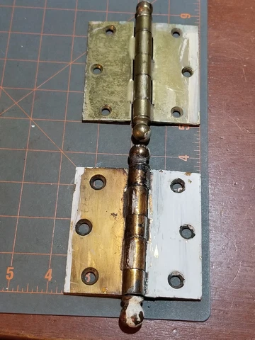 2 VINTAGE 3.5" x 3.5" HINGES CANNONBALL TIP  NON MATCHING 1-STANLEY 1- UNMARKED Cover