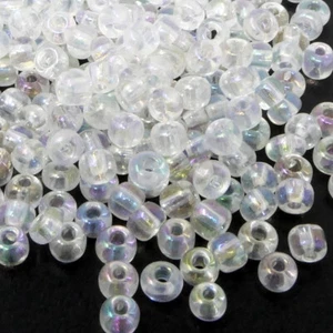 Rocailles Perlen Glasperlen 4mm transparent AB 300 St .Glas Perlen zum Auffädeln - Bild 1 von 2
