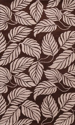 Contemporary Nature Print Modern Oriental Area Rug Wool Hand-Tufted 5x8 Carpet - Image 1 of 4