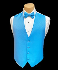 Chaleco de Esmoquin Flow Formals Azul Océano para Hombre y Lazo con Corbata o Largo Cierre con Descuento - Imagen 1 de 10