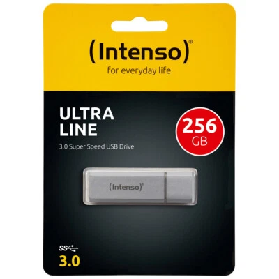 kQ Intenso Ultra Line USB Stick 256 GB Highspeed USB 3.2 Alu silber - Bild 1 von 4