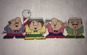 ziggy? Parlor quartet cross stitch Vintage Craft Needle Work Art Homemade - Picture 1 of 12