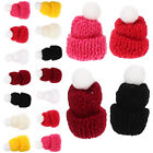  50 Pcs Small Knit Hats Santa for Crafts Knitting Finger Mini Manual