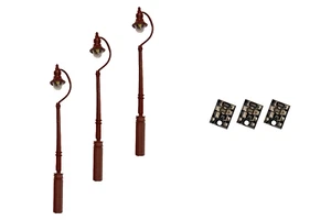 DCC Concepts LML-SSMR - 3 x Swan-Neck Street/Platforms Lamps - Maroon OO Gauge - Picture 1 of 1
