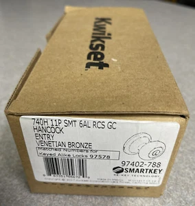 Kwikset 740H Bronze Hancock Keyed Entry Single Cylinder Knob Set Smartkey - Picture 1 of 2