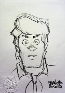FRED - SCOOBY DOO Signed FRANCESCO BARBIERI Hand Drawn Convention Art 8.5" x 6" - Picture 1 of 2