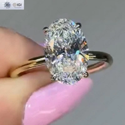 IGI 2.80Ct F VS1 Oval Cut Lab Grown Diamond Engagement Ring In 14K Two-Tone Gold - Image 1 of 4