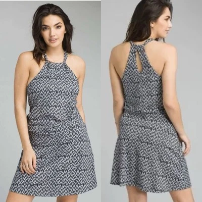 Prana Montezuma Dress Black Pitaya White Geometric Aztec Hiking Outdoor M - Image 1 of 4