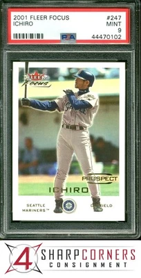 Fleer Focus #247 2001 Ichiro Suzuki Mariners Hof PSA 9 Foto 1 de 4
