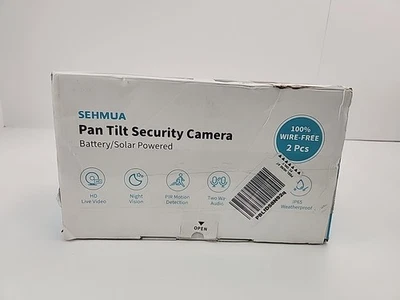 SEHMUA 2K Solar Security Cameras Wireless 2 Pack 360° View Pan RBX-S73 - White - Image 1 of 4
