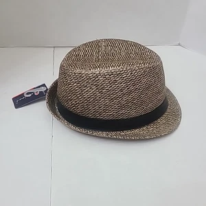 100 % Papier Stroh Fedora Fischerhut braun Unisex Neu mit Etikett M 57 cm/22 Zoll kostenloser Versand - Bild 1 von 13