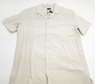 Camisa Express Seersucker para hombre talla mediana caqui nueva con etiquetas Foto 1 de 4