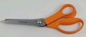 Fiskars Pinking Shears Scissors 9" Inches Long Orange Zig Zag 194450-1002 - Picture 1 of 5