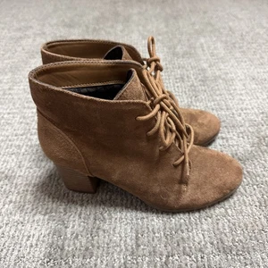 Botines Madden Girl antorcha marrón con cordones tacón bloque para mujer talla 7,5” - Imagen 1 de 12