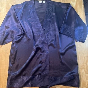 Vintage Victoria's Secret Talla Única Mujer Púrpura Satén Kimono Bata Corta - Imagen 1 de 4