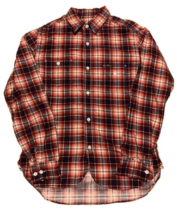 Studio D'Artisan Printed Flannel Check Long Sleeve Shirt, Red, Size L - Picture 1 of 17