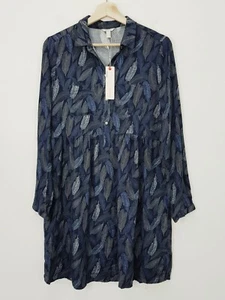 ESPRIT Womens Size 6 Feather Print Long Sleeve Dress NEW + TAGS - Picture 1 of 8