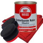Rotweiss Schleifpaste RUBIN 750ml + Handpolierschwämme + Microfasertücher Lack