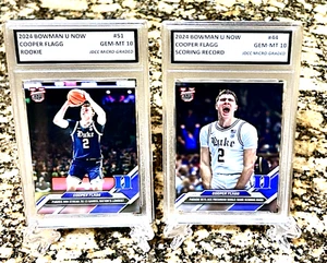 2 COOPER FLAGG Duke 2024 BOWMAN U NOW GRADED GEM-MT 10 Rookie LOT #44 & #51 - Picture 1 of 9