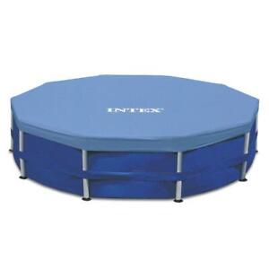 Intex Round Metal Frame Pool Cover, Blue, 15 ft